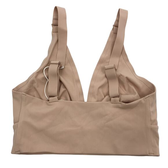 Everlane The ReNew Bra XXS V-Neck Stretch Wirefree Unpadded Light Tan NWT - Picture 2 of 5